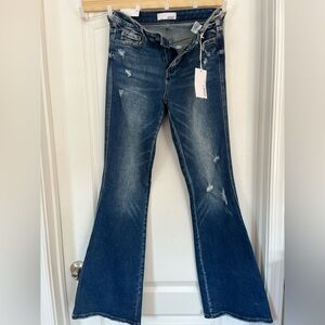VERVET women’s BELLA High Rise FLARE distressed denim BELL BOTTOM jeans size 27